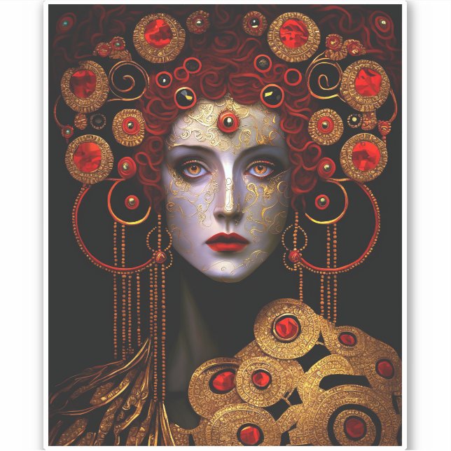 Adesivo Klimt inspirou a deusa rainha (Frente)