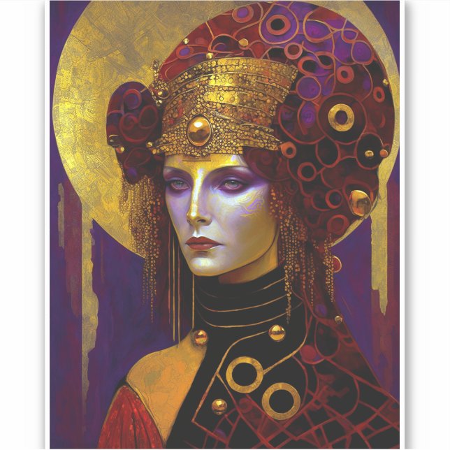 Adesivo Klimt Inspirou o Sticker Rainha Deusa (Frente)