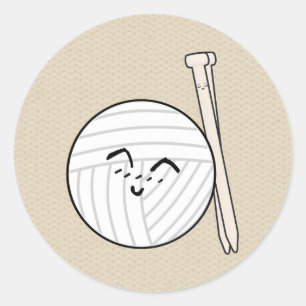 Adesivo Knitting Agulha & Yarn Cartoon (Artesanatos de tri