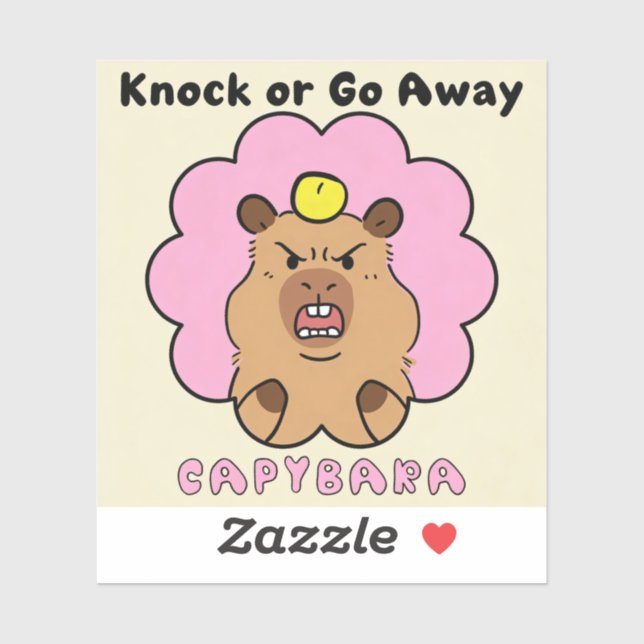 Adesivo Knock or Go Away (Folha)