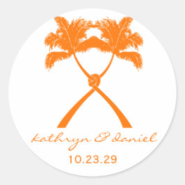 Adesivo Knot Palm Trees Beach Casamento Tropical Clássica