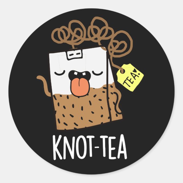 Adesivo Knot tea Funny Tea Pun Dark BG (Frente)