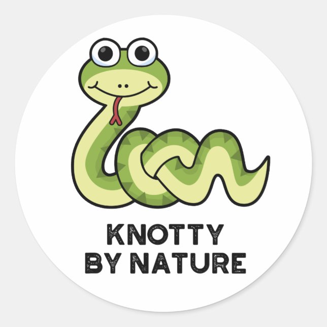 Adesivo Knotty Por Nature Engraçado Cobra Pun (Frente)