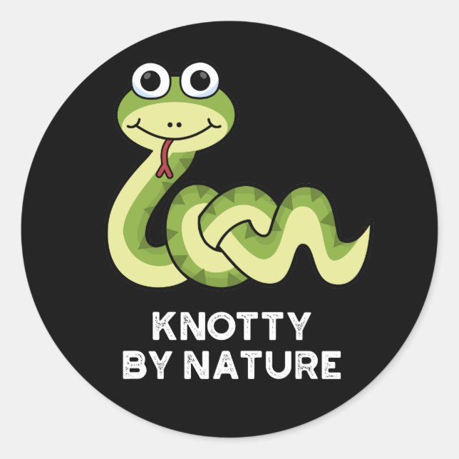 Adesivo Knotty por Nature Engraçado Cobra Pun Dark BG (Frente)