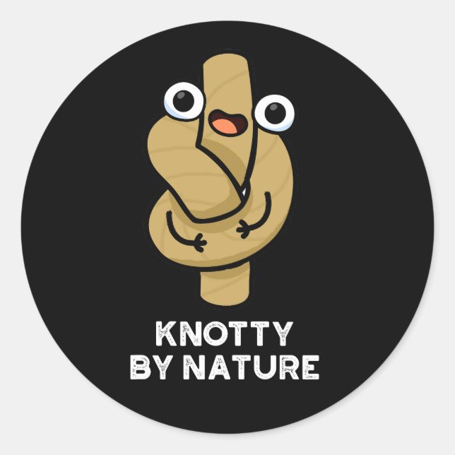 Adesivo Knotty Por Natureza Funny Knot Pun Dark BG (Frente)