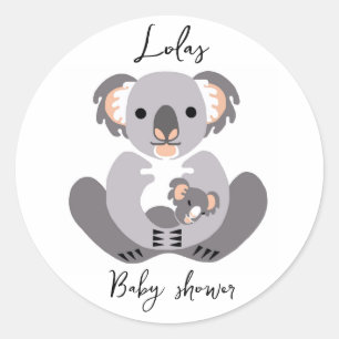 Adesivo KOALA - Chá de fraldas - Animal personalizado