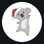 Adesivo Koala Christmas Snow Winter Animais Koalas<br><div class="desc">O Koala para o Natal com luzes de fadas. Animais engraçados com presentes e neve até as férias. Também é engraçado para o Natal em julho. Os coalas são animais doces e perfeitos para o Natal.</div>