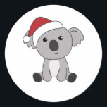 Adesivo Koala Christmas Snow Winter Animais Koalas<br><div class="desc">O Koala para o Natal com luzes de fadas. Animais engraçados com presentes e neve até as férias. Também é engraçado para o Natal em julho. Os coalas são animais doces e perfeitos para o Natal.</div>