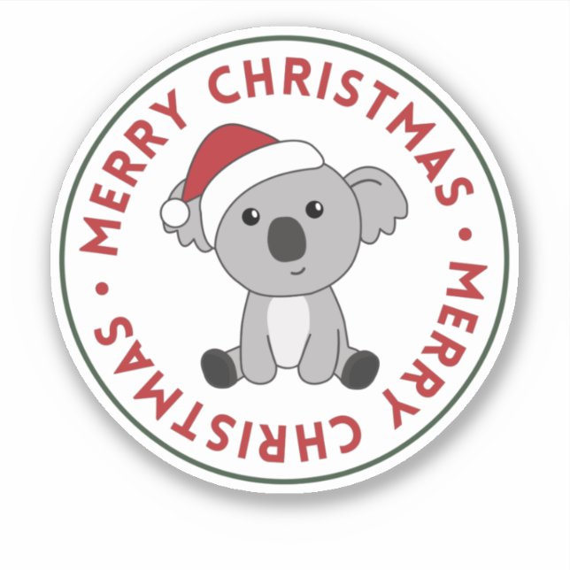 Adesivo Koala Christmas Snow Winter Animais Koalas Sticker (Frente)