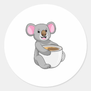 Adesivo Koala com Taça do Café