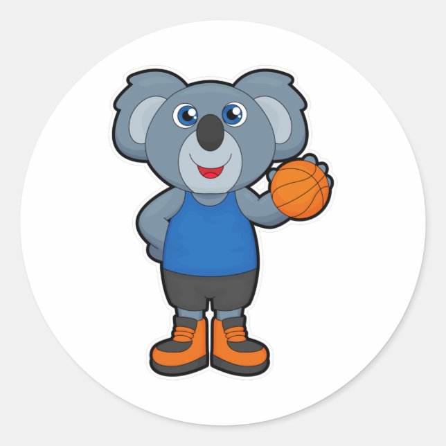 Adesivo Koala como jogador de basquetebol (Frente)