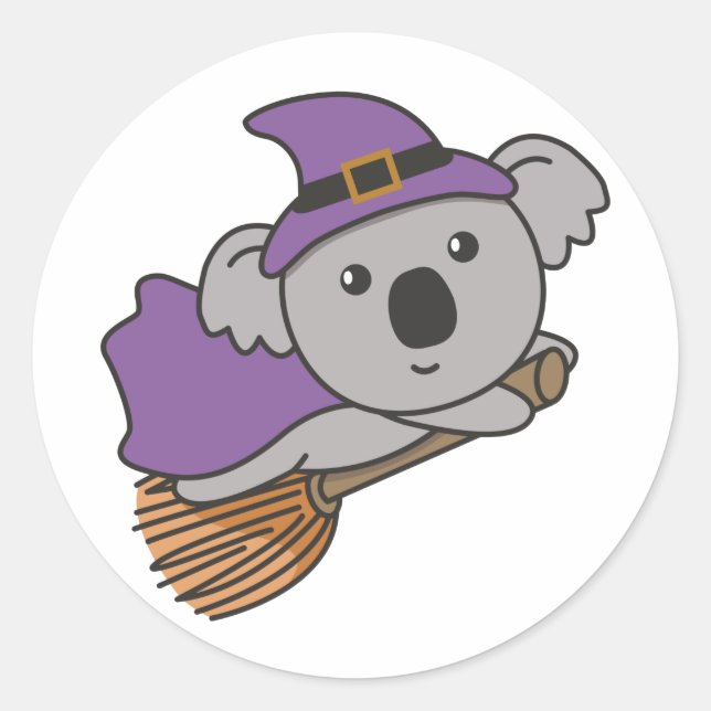 Adesivo Koala Halloween Witch Kids Witch Costume Classume  (Frente)