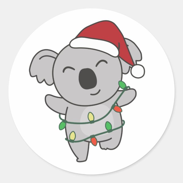 Adesivo Koala Natal Winter reação a animais clássicos de K (Frente)