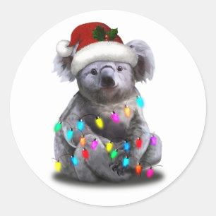Adesivo Koala Sentada Com Luzes De Natal