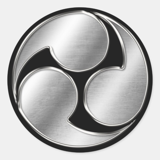 Adesivo Kobayakawa Clan Kamon Silver Chrome (Frente)