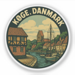 Adesivo Køge Dinamarca Cidade Velha
