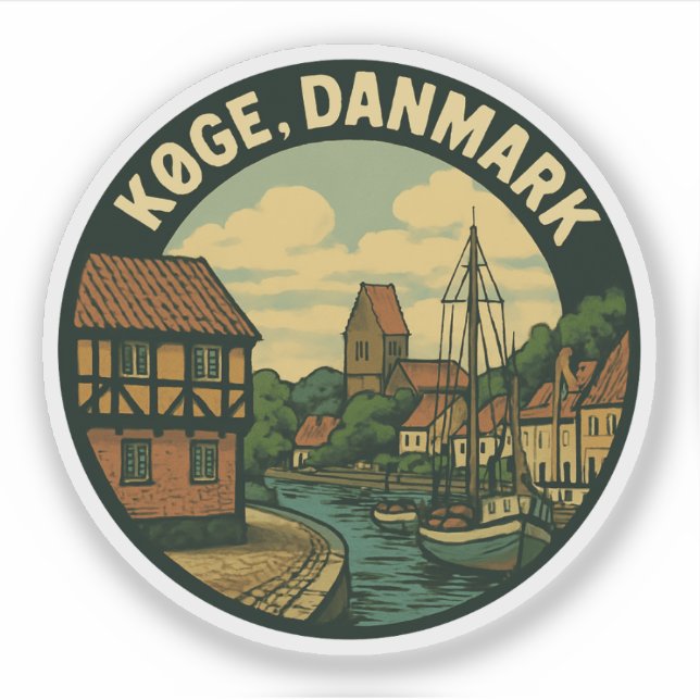 Adesivo Køge Dinamarca Cidade Velha (Frente)