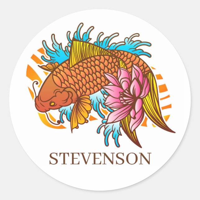 Adesivo Koi Goldfish Home Sticker Envelope Selo Asiático (Frente)