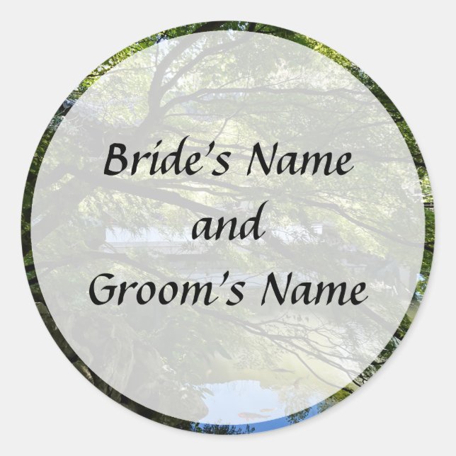 Adesivo Koi Pond no Jardim Chinês Guarde a Data (Frente)