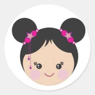 Adesivo Kokeshi com bolos