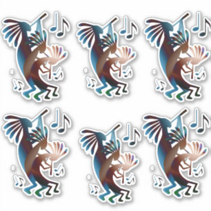 Adesivo Kokopelli Blues Music Group of 6 Vinyl Sticker