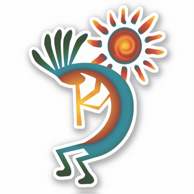 Adesivo Kokopelli com vinil Sticker Sun 4" (Frente)