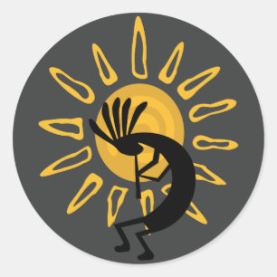 Adesivo Kokopelli Dourado Sun Southwest Sticker