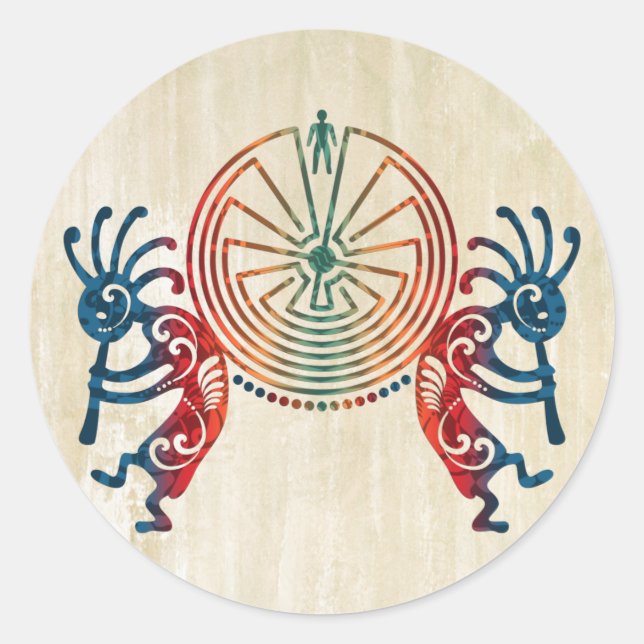 Adesivo KOKOPELLI / HOMEM NO MAZE + suas ideias (Frente)