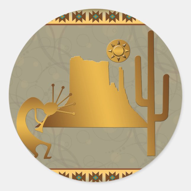 Adesivo Kokopelli Mesa e Cactus Set #2 (Frente)