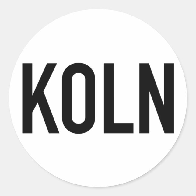 Adesivo KOLN Sticker | Preto em branco (Frente)