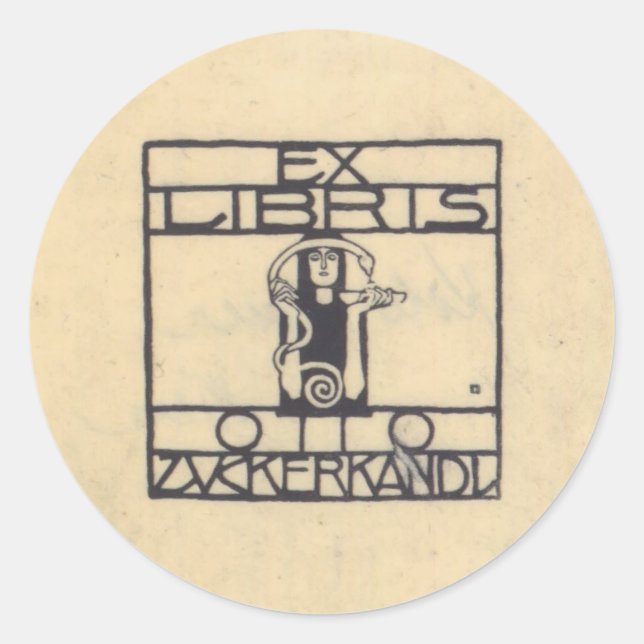 Adesivo Koloman Moser- Exlibris para Otto Zuckerkandl (Frente)