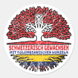 Adesivo Kolumbien Kolumbianisch Schweizer Schweiz Baum