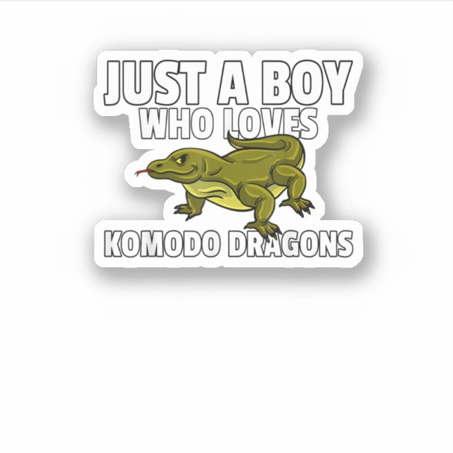 Adesivo Komodo Dragon Para Crianças De Dragões Komodo (Frente)