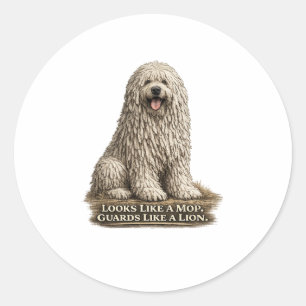Adesivo Komondor – Parece um esfregão, Guarda como um Leão