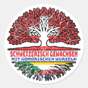 Adesivo Komoren Komorisch Schweizer Schweiz Baum Wurzel