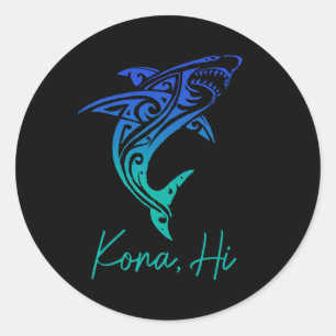 Adesivo Kona Havaí Tubarão Mergulho Pesca Surfe Surfista H