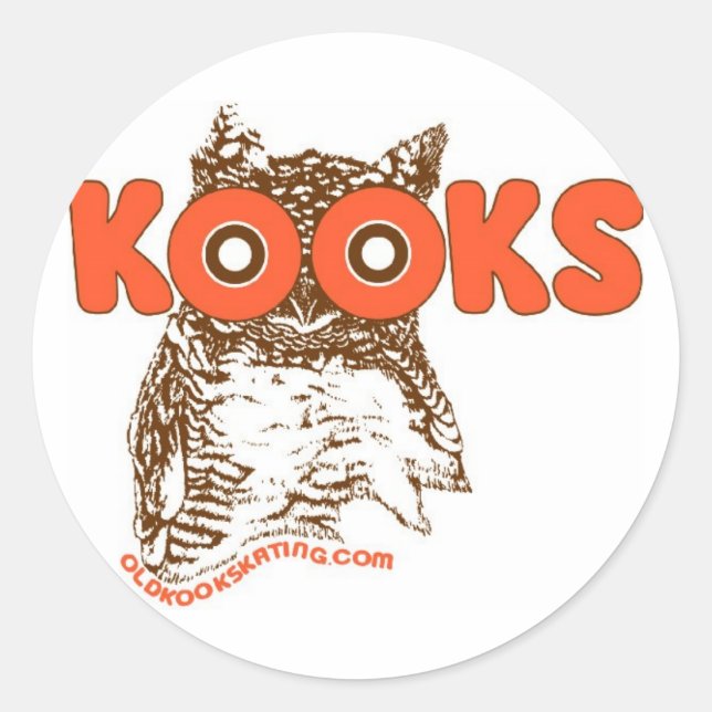 Adesivo Kooky Owl Round Sticker (Frente)