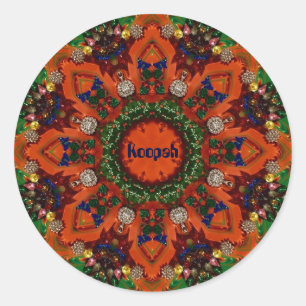 Adesivo KOOPAH ~ NATAL Kaleidoscópio ~ Vermelho Verde Azul