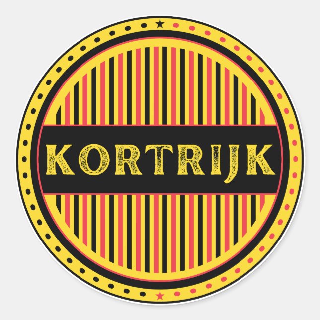 Adesivo Kortrijk City Pride Emblem – Belgian Identity (Frente)