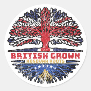 Adesivo Kosovo Kosovar British Tree Roots Flag