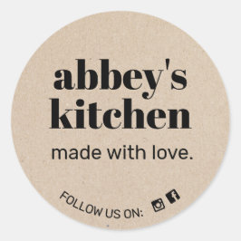 Adesivo Kraft Adiciona seu logotipo de produtos cozidos