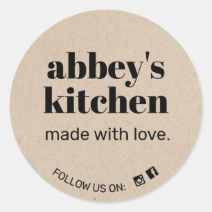 Adesivo Kraft Adiciona seu logotipo de produtos cozidos