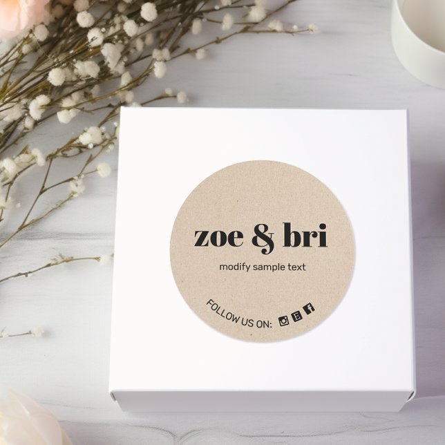 Adesivo Kraft adicione seu logotipo (Criador carregado)