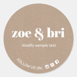 Adesivo Kraft adicione seu logotipo