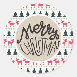 Adesivo Kraft Aldeia de Natal Country Feriado Natalino Alc