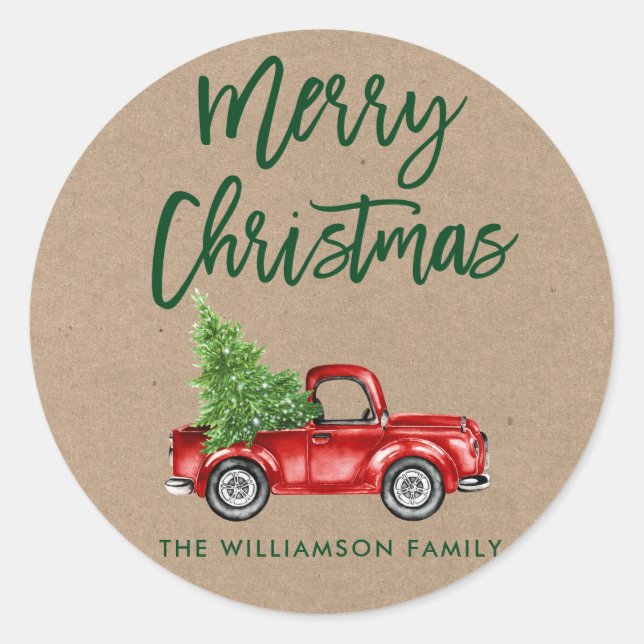 Adesivo Kraft Brush Script Christmas Envelope Seal (Frente)