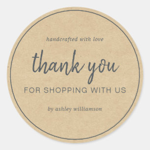 Adesivo Kraft Chic Script Obrigado por Comprar