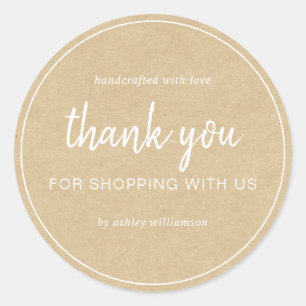 Adesivo Kraft Chic Script Obrigado por Comprar
