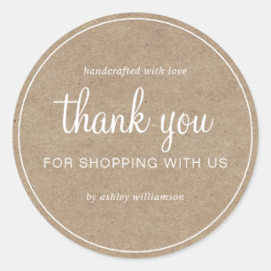 Adesivo Kraft Chic Script Obrigado por Comprar
