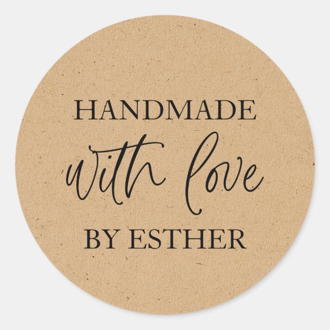 Adesivo Kraft Feito com Amor (Frente)